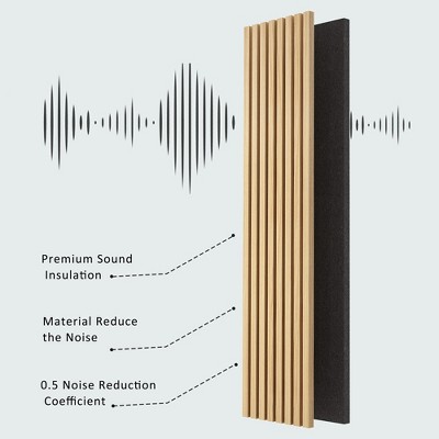 Natural Oak Acoustic Wood Slat Wall Panels, 94.49" x 12.6"