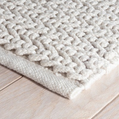 Ivory 2' x 3' Handmade Reversible Performance Rug