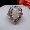 Danni Statement Ring Teardrop Simulated Fire Opal Womens Ginger Lyne Collection - 3 of 4