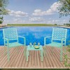 3-Piece Outdoor Bistro Set – Modern Steel Patio Furniture with 2 Stackable Chairs & Table – Rust-Resistant - 4 of 4