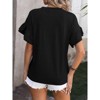 Womens Summer Tops Crewneck Ruffle Short Sleeve Tee Shirts Casual Babydoll Blouses - 3 of 4