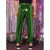 INSPIRE CHIC Men's Elastic Waist Nightwear Club Shiny Sequins Joggers - 3 of 4
