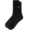 Memoi Women's Rose Embroidered Crew Socks Navy 9-11 - 3 of 3