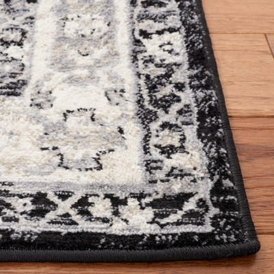 Ivory and Black Synthetic Hand-knotted Reversible 8' x 10' Rug