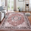 Washable Vintage Printed Rug Non Slip Low Pile Rug Soft Throw Floor Cover Foldable Indoor Carpet for Living Room Bedroom Playroom - 2 of 4