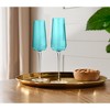 Artland Soho Optic Champagne Flute, Set of 4 - Light Turquoise - image 4 of 4