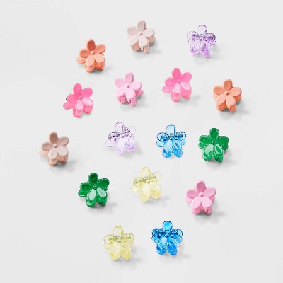 Girls' 16pk Flower Micro Mini Claw Clips - art class™