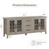 Garvee TV Stands for Living Room, Entertainment Center with Glass Door, Television Stands 2 Storage Door & 3 Drawer & Adjustable Shelves for Bedroom - 2 of 4