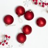 Northlight 2-Finish Christmas Ball Glass Ornaments - 3.25" (80mm) - Red - 6ct - 2 of 4