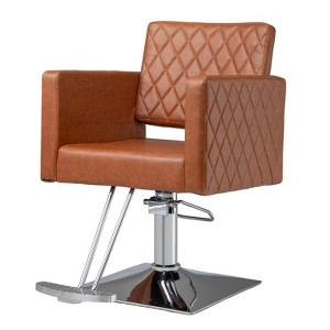 Karl Home Heavy Duty Hydraulic Wide Seat Hair Stylist Salon Chair Brown - 1 of 4