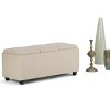 CAVINAS Faux Leather Storage Ottoman Bench,Upholstered Ottoman with 3 Flip Over Serving Trays for Living Room,Bedroom - 2 of 4