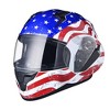 AHR RUN-F Full Face Stars and Stripes Motorcycle Helmet Flip up Dual Visor DOT L Blue-Red2 - image 4 of 4