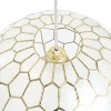 Storied Home Capiz Honeycomb Globe Pendant Light Capiz White Seashells - 3 of 4