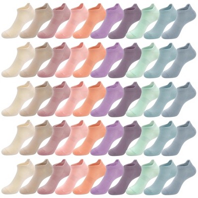 50 Pairs Women's Bamboo Viscose Socks - Bulk Pack Lightweight Crew Socks