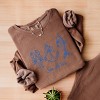 Simply Sage Market Sea La Vie 3 Across Lightweight Garment Dyed Sweatshirt - XL - Espresso - 3 of 4