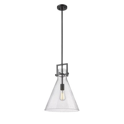 Newton Cone - 1 Light Stem Hung Pendant In Industrial Style-19.13 Inches Tall and 14 Inches Wide