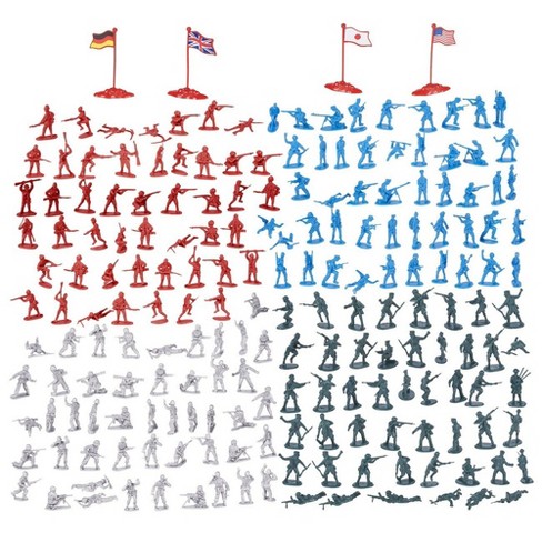200 Piece Military Figures Set Toy Soldiers Army In 4 Colors World War Ii Minifigures Play Set With 4 Flags America England Germany And Japan - ww2 japanese flag roblox