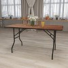 Flash Furniture 5-Foot Rectangular Wood Folding Banquet Table with Clear Coated Finished Top - 2 of 4