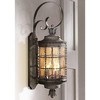 Minka Lavery Rustic Outdoor Wall Light Fixture Mediterranean Iron 34 1/4" Champagne Hammered Glass for Post Exterior Porch Patio - 2 of 3