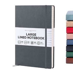 Ruled Journal Notebook, A4 8.5 x 11.5 inch 160 Lined Pages, Hardcover Leather Writing Journals for Women, Men, 120 GSM Thick Paper, Gifts Box Included - 1 of 4