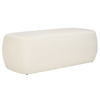 Whitley Cream Velvet Rectangular Ottoman 50"