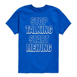 Boys' - Instant Message - Stop Talking Start Mewing Short Sleeve Graphic T-Shirt - 1 of 4