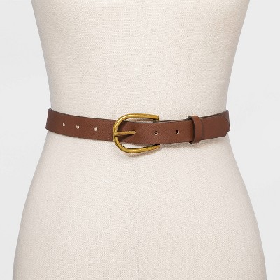 BBBelts Women 3/4 Brown Braided Silver & Gold Studs Oval Buckle Leather Belt 