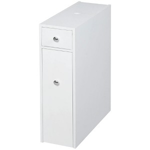 Resenkos Toilet Storage Cabinet, Bathroom Storage Cabinet,Bathroom Floor Organizer, Storage Cabinet Bath Toilet Paper Holder with Drawers White - 1 of 4