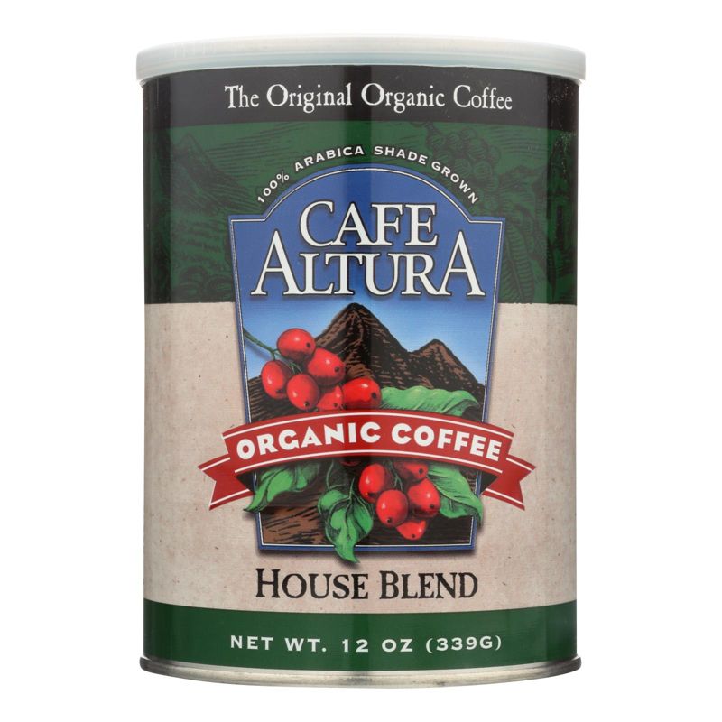 Cafe Altura Organic Ground Coffee House Blend - Case of 6/12 oz Canisters, 2 of 6
