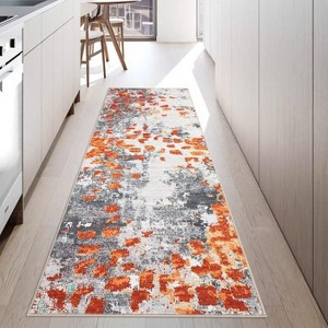 Non-Slip Washable Vintage Rug - Low Pile Throw Carpet for Living Room, Entrance, Laundry & Indoor Use - 1 of 4