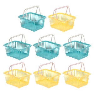 Unique Bargains Plastic Grocery Shopping Toy Storage Mini Decorative Baskets 6.3" x 3.5" x 5.1" 8 Pcs - 1 of 4