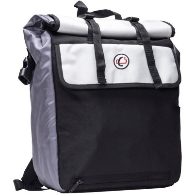 Case-it Rolltop Backpack, Black with White Trim, 6 x 12-2/5 x 16-1/4 Inches