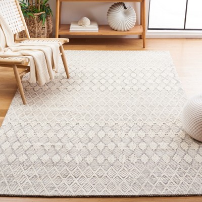 Ivory Flat Woven Handmade Wool 4' x 6' Area Rug