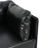 PAGED Modern Accent Chair, Arm Chair with 2 Rolled Pillows and Wood Legs, Button Tufted Reading Chair for Bedroom, Living Room Furniture - 4 of 4