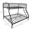 Gulches Heavy Duty Twin-Over-Full Metal Bunk Bed, Easy Assembly with Enhanced Upper-Level Guardrail, Black - 4 of 4