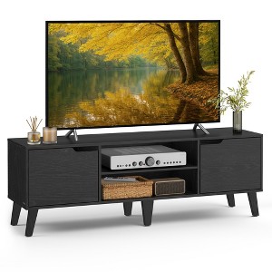 TV Stand for 65 Inch TVs, 147 cm Media Console with Adjustable Shelf & Cable Holes, Entertainment Center for Living Room, Ebony Black - 1 of 4
