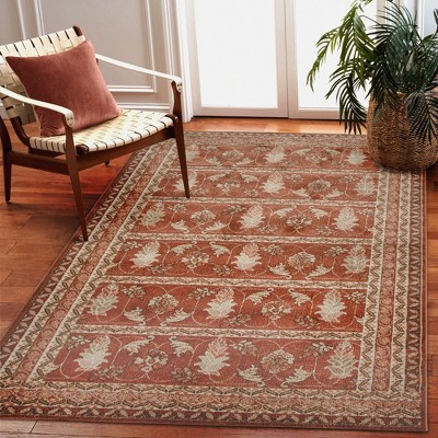 Ariana Red and Beige Synthetic Traditional Area Rug