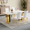 NicBex Modern Set of 4 Dining Chairs with Silver/Gold Mirrored Metal Legs,Thick Upholstered Kitchen Chairs,Living Room Chairs - 2 of 4