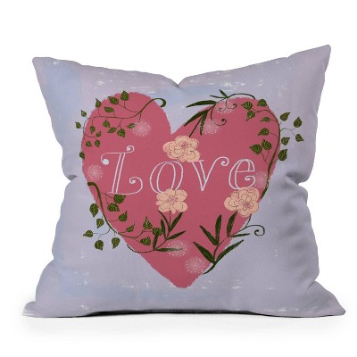 16"x16" Joy Laforme Love Your Valentine Square Throw Pillow - Deny Designs