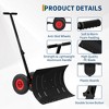 GustoWave Black Snow Shovel with Wheels, Heavy Duty Snow Pusher for Driveway, Carbon Steel Snow Pusher Shovel with Adjustable Angle - 3 of 4