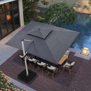 PURPLE LEAF 10' X 13' Patio Umbrella Outdoor Rectangle Umbrella Silvery Cantilever Outdoor Umbrella for Garden Deck Pool Patio - 1 of 4