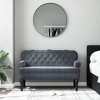 vidaXL Bench Dark Grey Velvet, Plywood, Rubber Wood Medium - 3 of 4