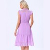 Allegra K Women's Sleeveless Smocked Waist Gilding Metallic Stars Chiffon Party Dress - 3 of 4