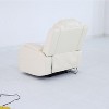 DOMETOUR White Breathing Leather Living Room Recliner Chair - 2 of 4