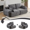 Sapphtopaz Modern Couches for Living Room with Memory Foam Upholstered Sectional Sofa with Corduroy Fabric Deep Loveseat for Living Room - 2 of 4