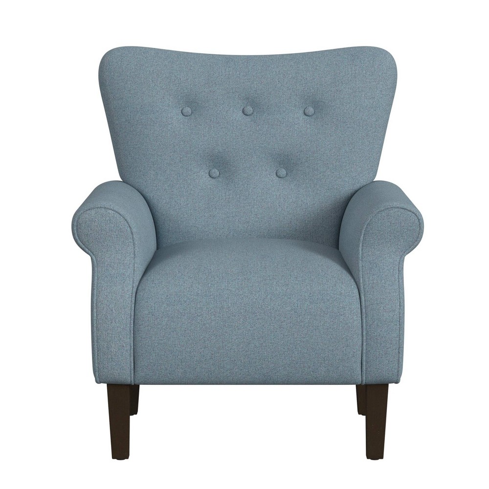 Photos - Sofa Rolled Arm Accent Chair Blue - HomePop