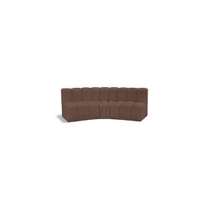 Meridian Furniture,Arc Brown Vegan Leather Modular Sofa - 1 of 4