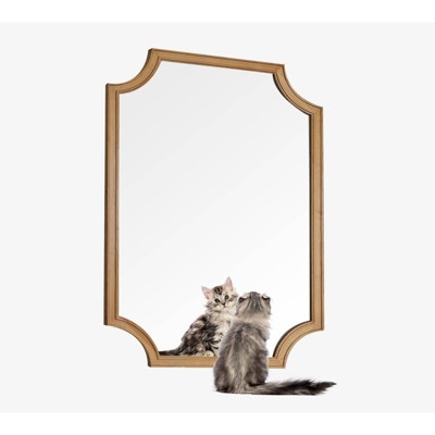 Natural Wood Scalloped Edge Wall Mirror 30" x 40"