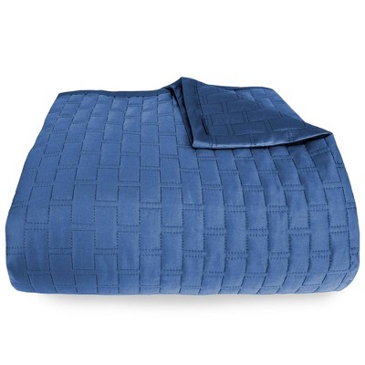 Indigo Queen Size Reversible Bamboo Quilted Coverlet