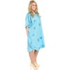 LA LEELA Women's House Daily Routine Evening Wear Vacation Holiday Casual Dailywear Loungewear Loose Caftan Knee Length Top Sleepwear 2X-3X Blue Solid - 3 of 3
